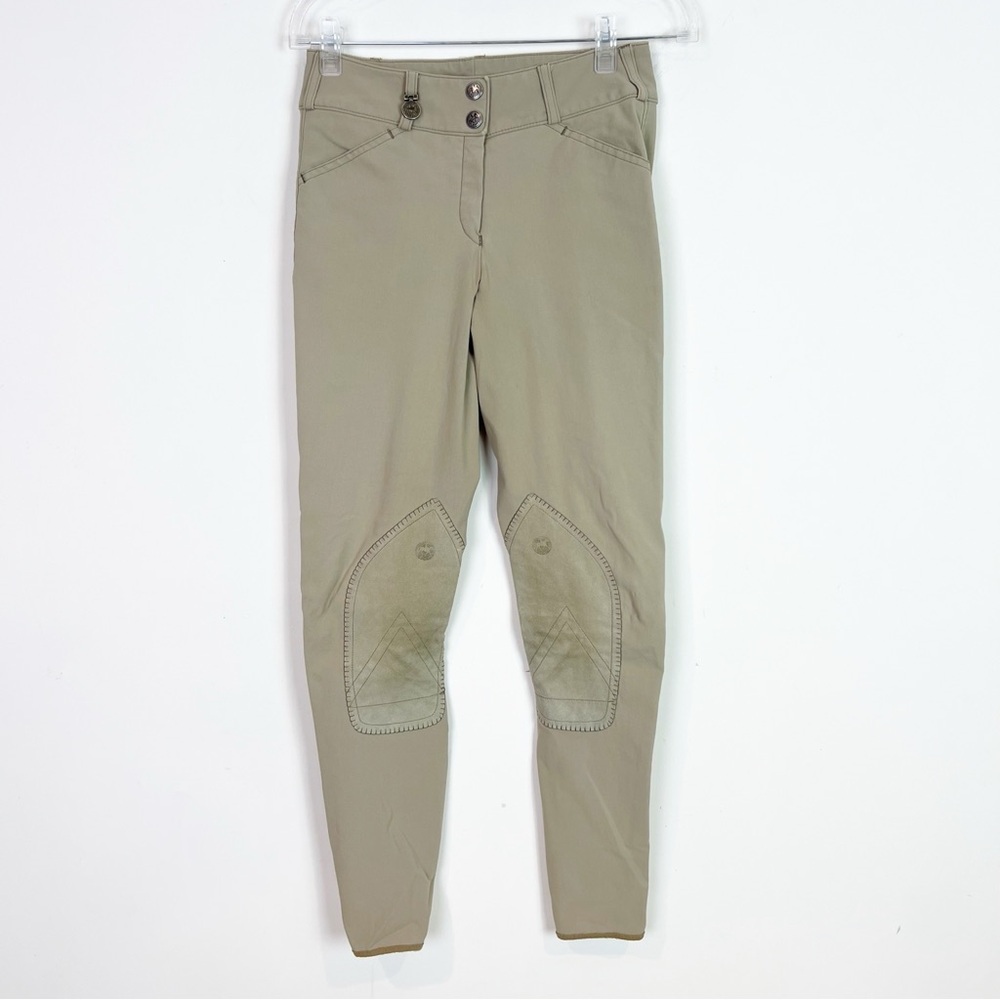 PIKEUR KHAKI TAN EQUESTRIAN RIDING PANTS BREECHES WOMENS SZ 26L